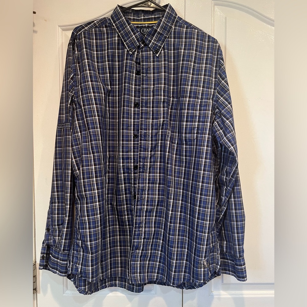 Chaps long Sleeve Button-up Menās Shirt Large - Picture 1 of 5